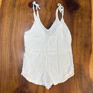 Fordays For Days Women's Romper XL Linen Bohemian Tie Beach White 150061W H3-16